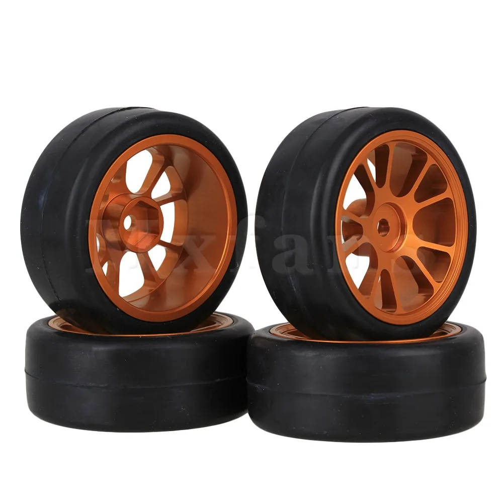 Mxfans 4 xRC1: 10 автомобильные резиновые гладкие шины и алюминиевые 11 спиц колесные