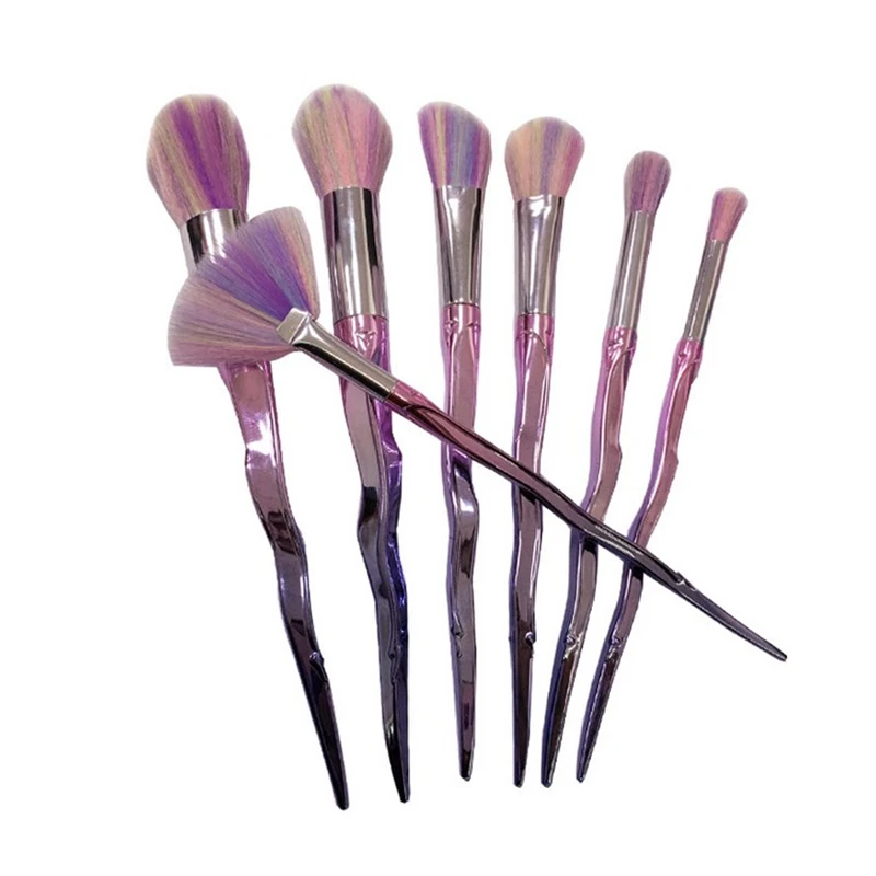 2017 новые кисти для макияжа 7 шт. в комплекте разноцветные синтетические волосы