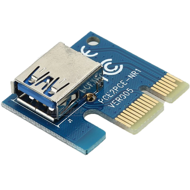 Левый интерфейс направления 60 см PCI-E PCI Express 1x к 16x Riser card USB3.0 удлинитель Кабель для