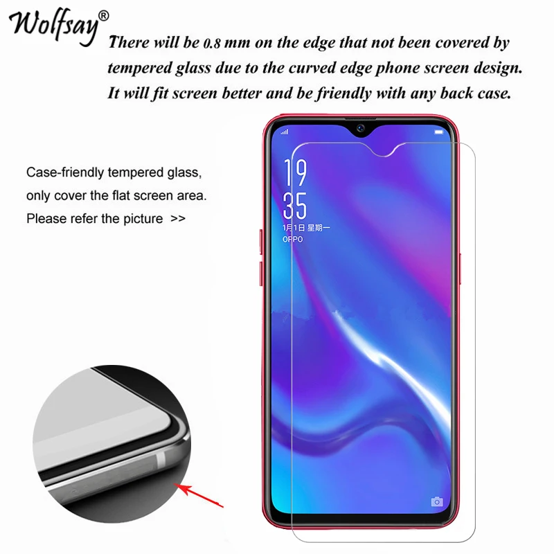 Wolfsay-Protector de pantalla de vidrio templado para OPPO K1, vidrio Protector para OPPO K1 K 1, pel&iacute;cula ultrafina 9H, 2 uds.-1