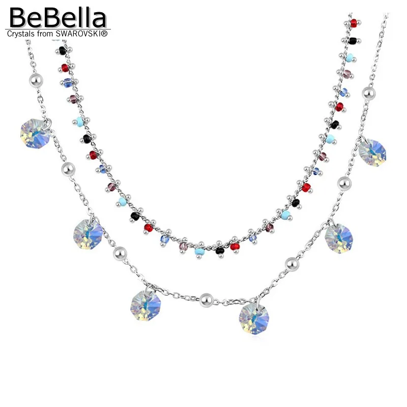 Женское Двухслойное ожерелье с кристаллами Сваровски|designer necklace|necklace designercharm necklace