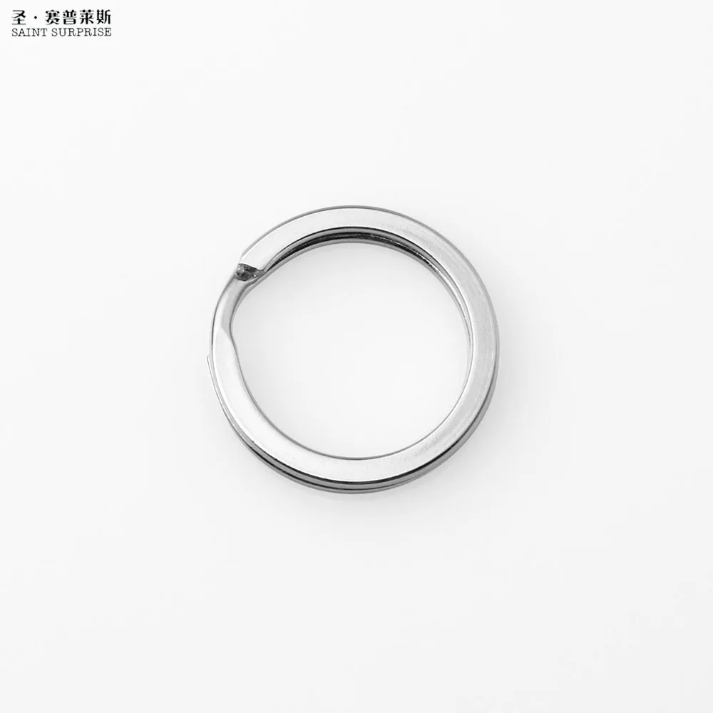 Сплит брелок плоский стиль различные размеры никелированная сталь сплит брелоки