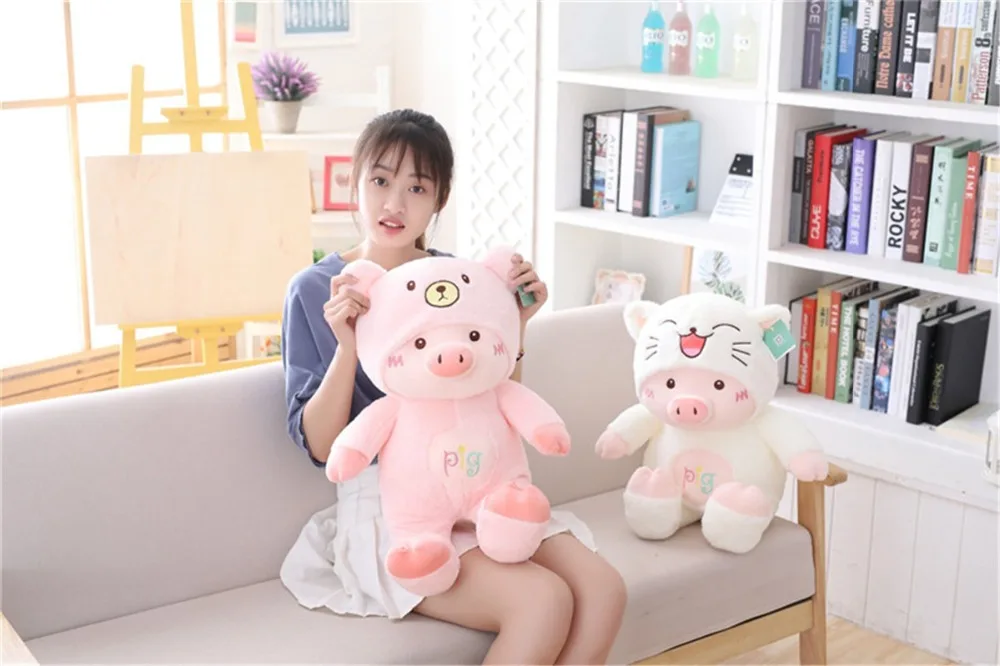 30/60 см Kawaii Pig Stuffe Плюшевая Кукла Косплей Кот, медведь и собака игрушка детская мягкая подушка в виде животного свинка Дети Девочка День рождения Рождественский подарок