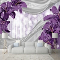 custom mural wallpaper lily flower living room tv background wall