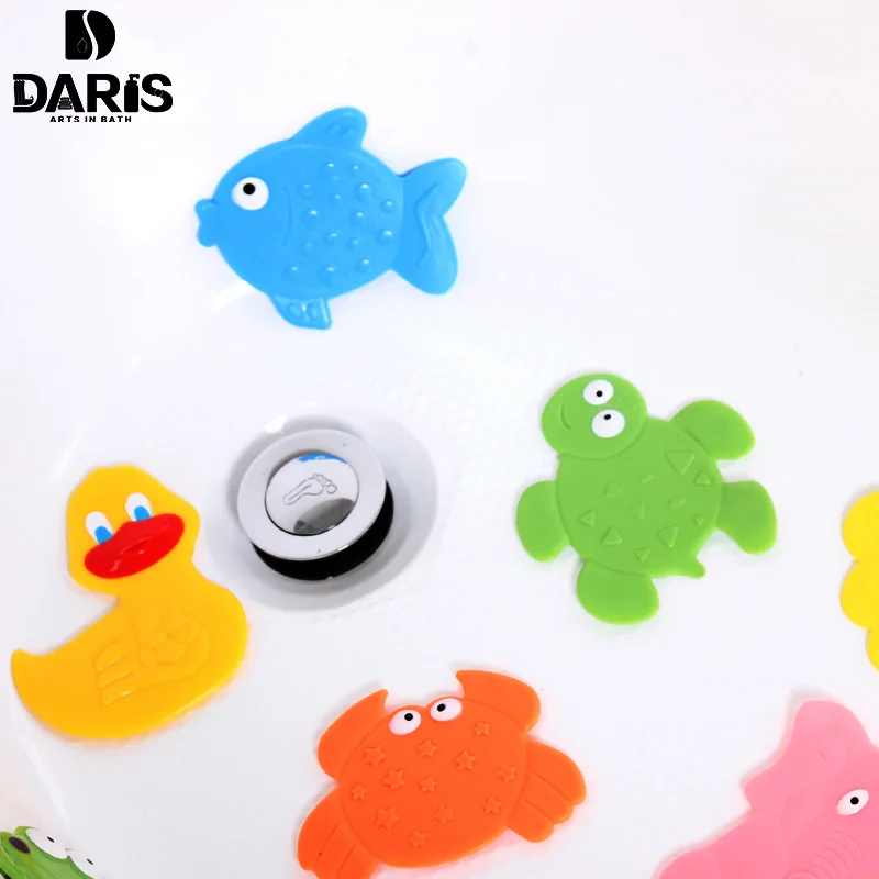 mix color 4pcs SDARISB, 4 шт., Мультяшные животные, Противоскользящий коврик, детский ПВХ коврик для ванной, защитные наклейки для ванной, Товары для ванной, для детей - Цвет: mix color 4pcs