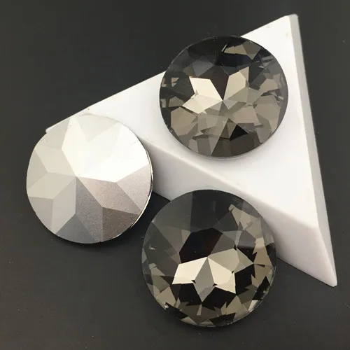 clear grey Все размеры цвета 8, 10, 12, 14, 16, 25, 27 мм круглый Baoshihua стекло, кристалл, камень заостренный назад высокое качество плоский верх Стразы - Цвет: clear grey