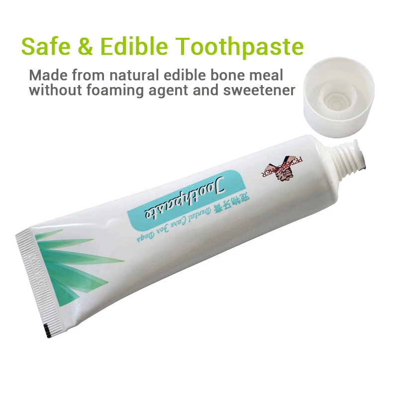 Набор для зубов собаки: зубная паста и зубная щетка Hot Puppy Teeth Brush Three Head Tartar Oral Care Tool Finger Back Up on.