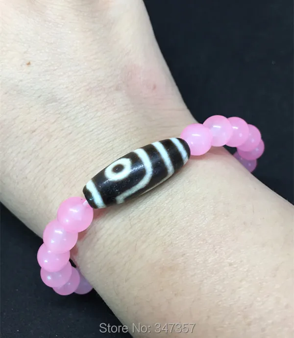 2018 New Arrival Tibet Dzi Bracelet Two Eyes Old Pinky Rose Crystal High Quality for Women Free Shipping | Украшения и аксессуары