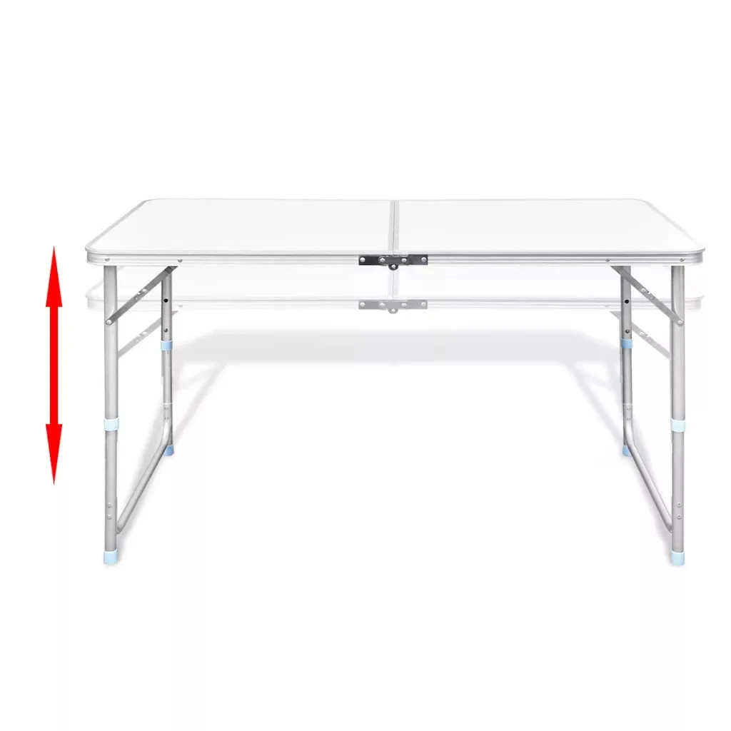 vidaXL Stable And Durable Foldable Camping Table Height Adjustable With 4 Stools Suitable For Kitchens Decks Picnics | Мебель