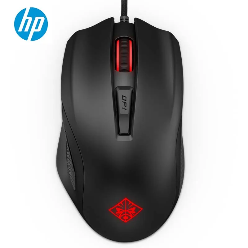 Hp OMEN 600 Проводная USB оптическая игровая мышь* 6 кнопок* 12000 dpi* 12 цветов - Цвет: Черный