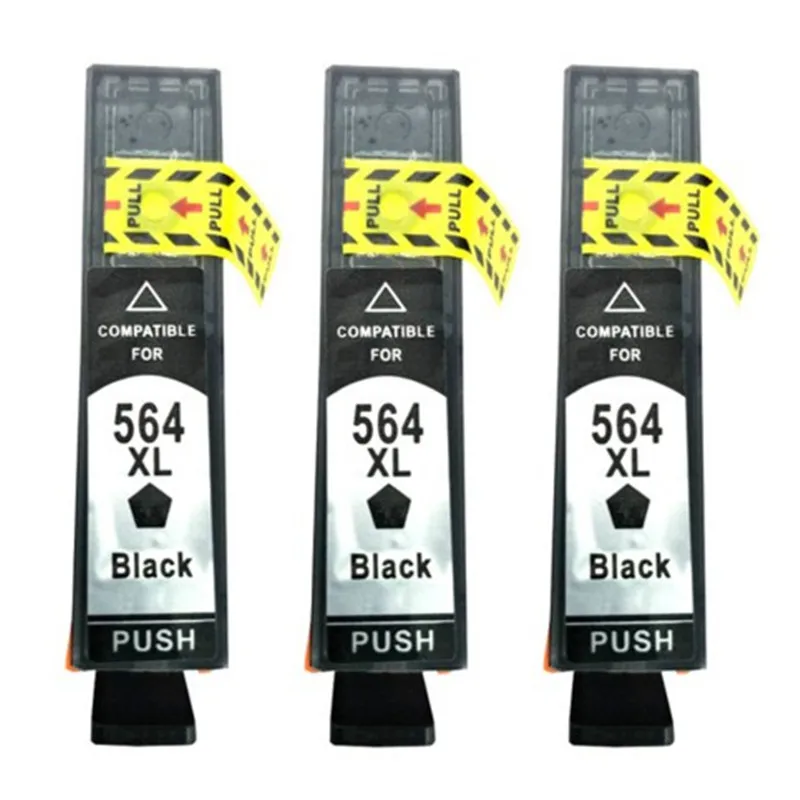 3X черные чернильные картриджи совместимые с 564XL BK Deskjet 3070a 3526 3522 3521 3520|Чернильные