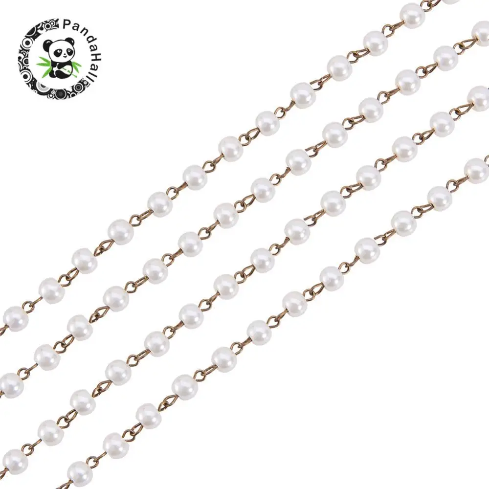 Круглые жемчужные бусы ручной работы цепочки для изготовления браслетов с