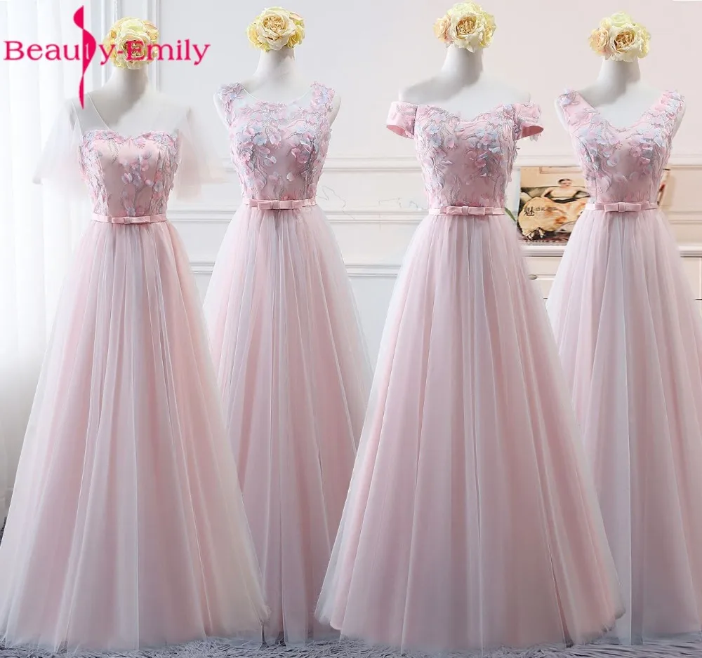 Beauty Emily розовые платья из органзы для свидетельницы (подружки невесты) 2020 appeus A Line