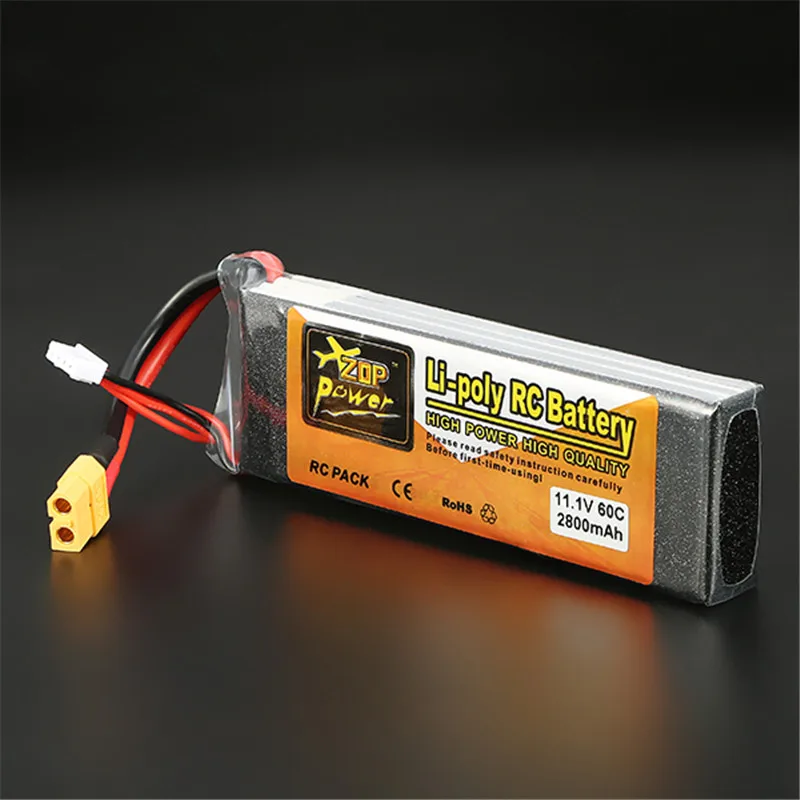 ZOP Power 11 1 В 2800 мАч 3S 60C Lipo аккумулятор XT60 разъем для игрушки на радиоуправлении
