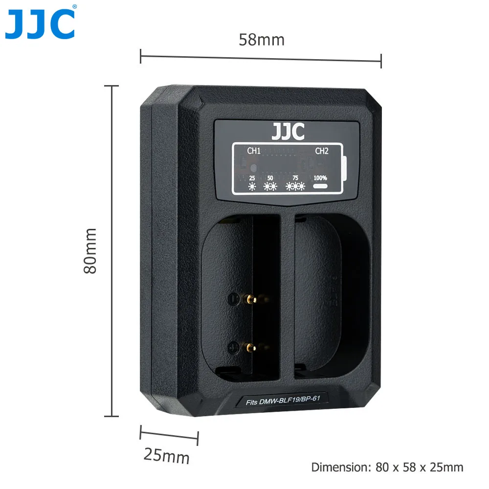 JJC USB Двойной аккумулятор зарядное устройство для Panasonic DMW-BLF19 DMW-BLF19e Lumix GH5S G9 GH5 GH4 GH3 заменяет DMW-BTC13 DMW-BTC10
