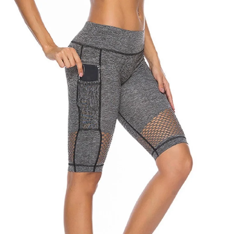Women's Sports Shorts 5&quot High Waist Tummy Control Yoga Short Workout Running Athletic Gym Compression Side Pockets | Спорт и