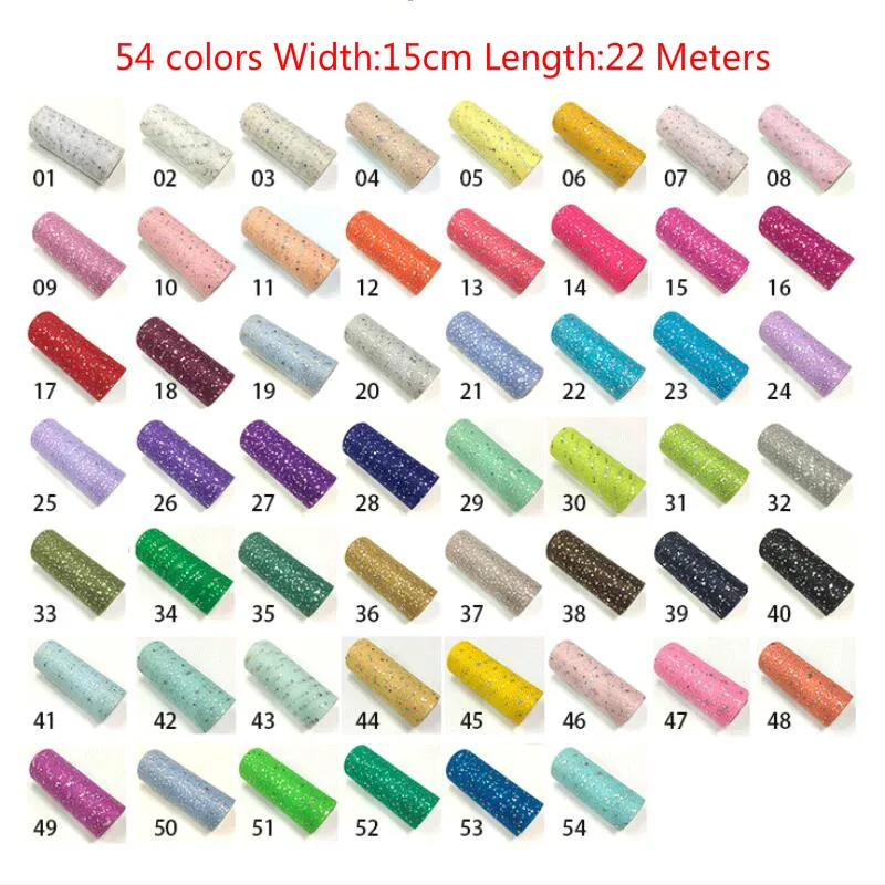 

DHANXINZ Sequin Tulle Roll 25 yards 15cm Tulle Knit Sewing Mesh Fabric DIY Tutu Skirt Organza Wedding Party Birthday Decoration