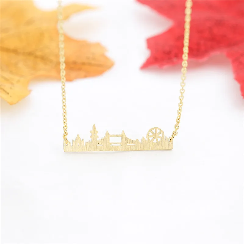 Женское колье с подвеской London Cityscape из розового золота украшение в виде пейзажа
