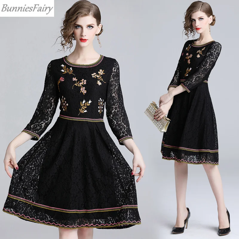 Bunniesfairy 2019 Весна Для женщин Сладкая принцесса с цветочным рисунком черного цвета