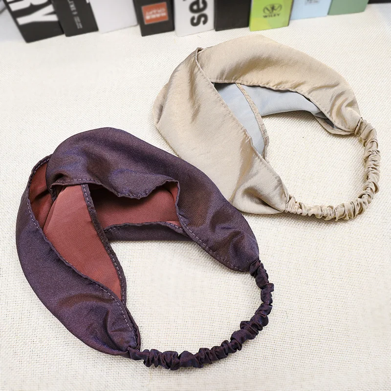 

Летняя спортивная повязка на голову, женские аксессуары для волос, тюрбан, повязка на голову с перехлёстом, однотонная повязка на голову для...