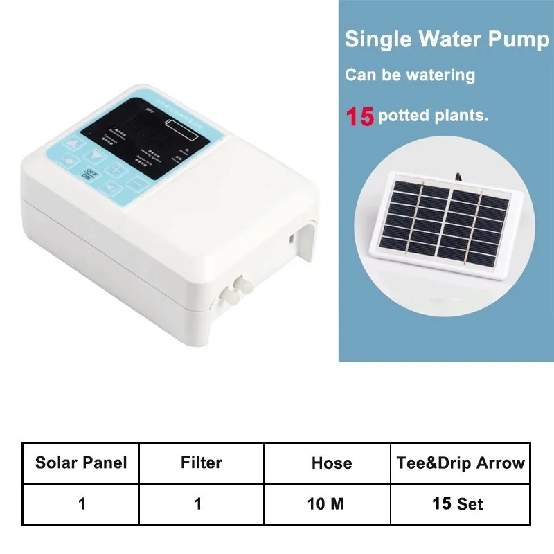 Single Pump 15 Новое интеллектуальное садовое автоматическое устройство орошения солнечной энергии зарядки горшечных растений капельного орошения водяной насос таймер системы - Цвет: Single Pump 15