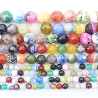 faceted multi color crackle agates 6 12mm round beads 14inch wholesale for diy jewellery free shipping