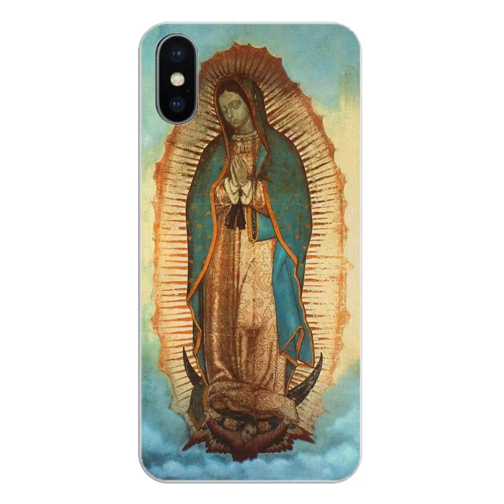For iPod Touch iPhone 4 4S 5 5S 5C SE 6 6S 7 8 X XR XS Plus MAX Transparent Clear TPU Case Virgin De Guadalupe Virgen Mary Print |