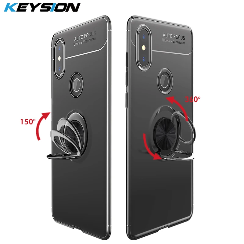 Роскошный чехол KEYSION с кольцом-держателем для телефона Xiaomi Mi Mix 2S магнитная