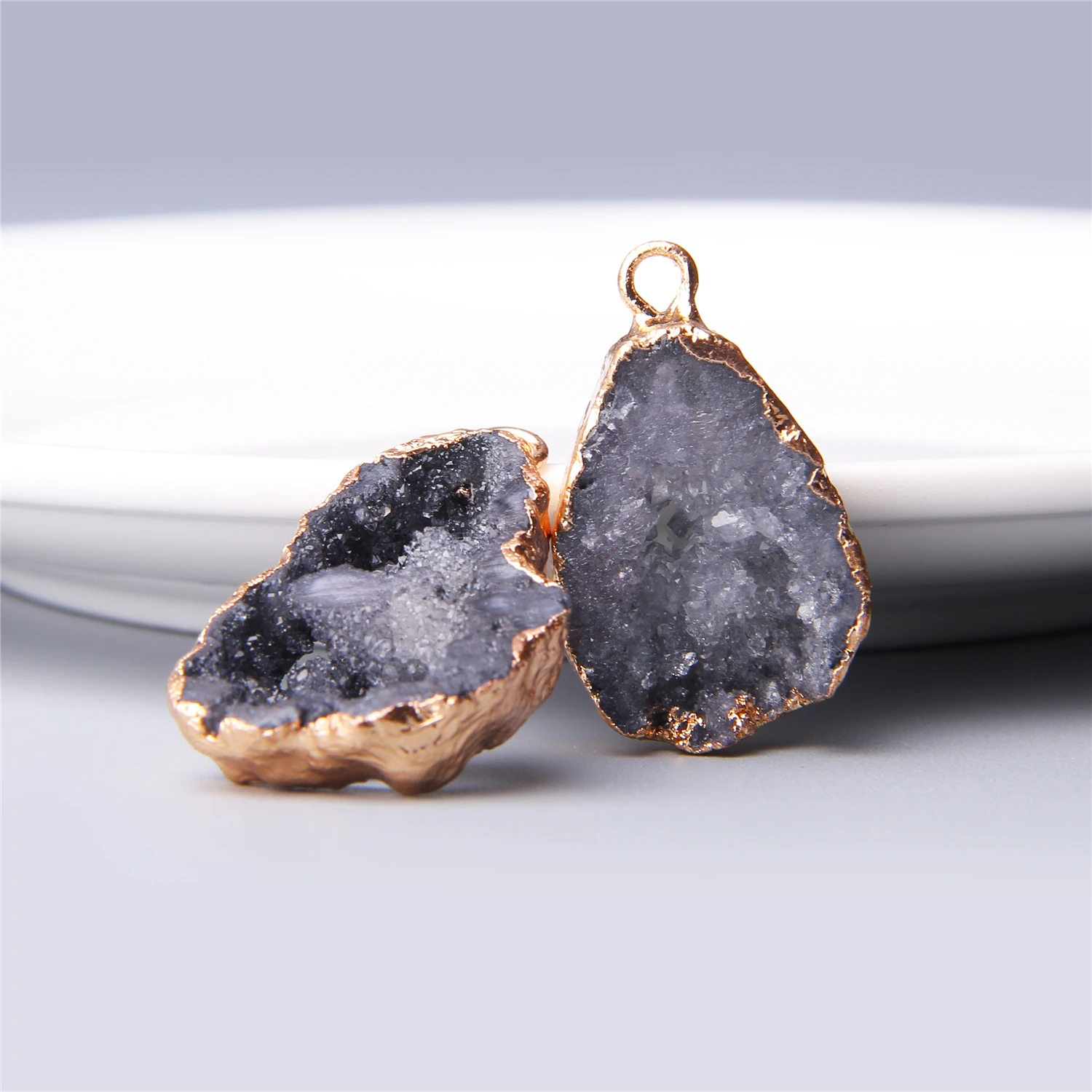 Геодезический кварц Drusy кулон натуральный кристалл камень кварц, друза ожерелье agstes подвески для ожерелья женские ювелирные изделия DIY