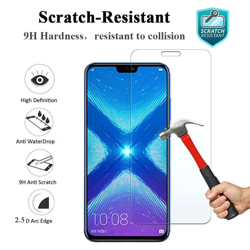 Защитное стекло на Honor 8X для Huawei 7X8X7 Защита экрана Huawai Xonor X8 X7 Huavei закаленное Броня