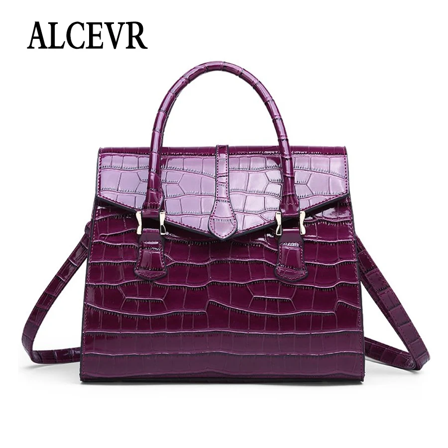 ALCEVR женская сумка Классическая Дамская сумочка с узором крокодиловая кожа
