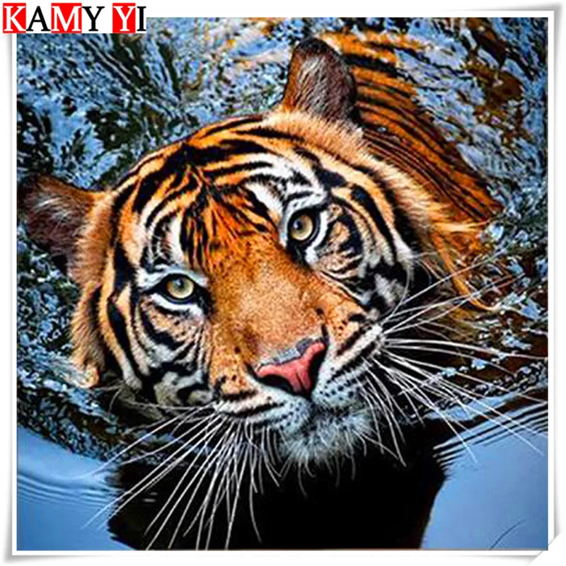 Полный квадратный 5D Diy Алмазная вышивка крестиком Сибирский тигр 3D картина со