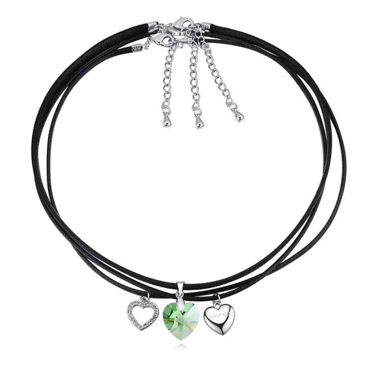 3 шт. кристаллами от Сваровски Сердце колье в винтажном стиле Rope Chain ювелирные