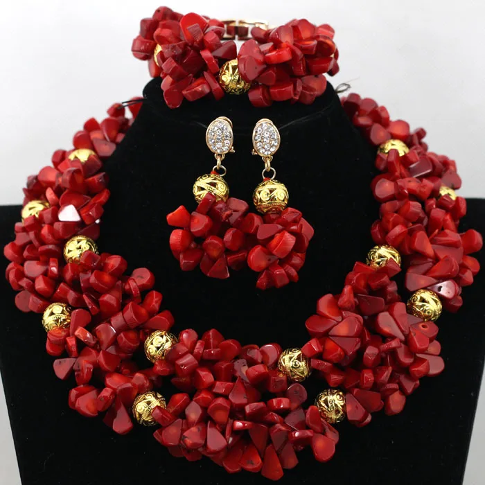 Элегантное Белое Коралловое Африканское свадебное ожерелье из бисера комплект