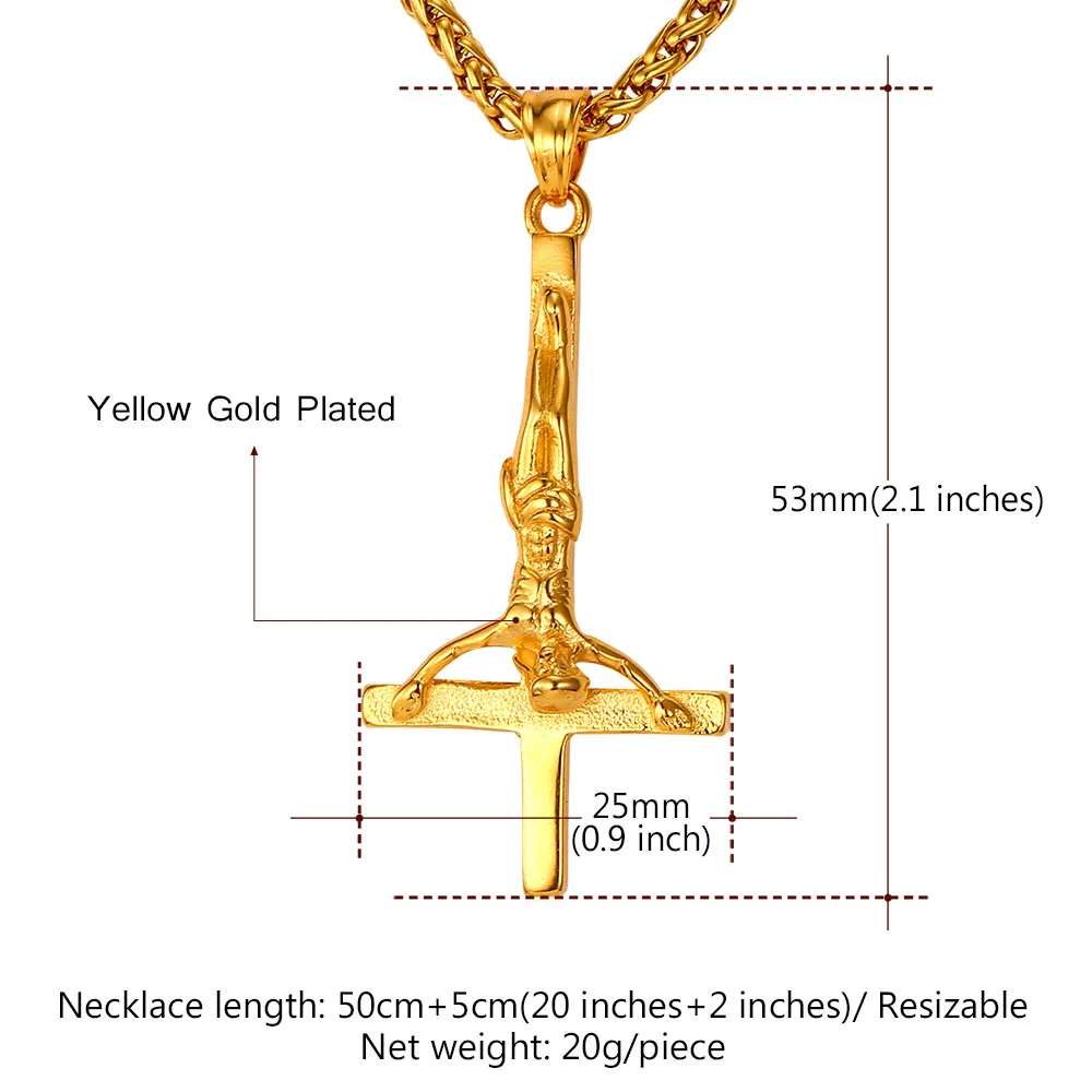 Цепочка с подвеской Крест Святого Петера для мужчин и женщин ожерелье из
