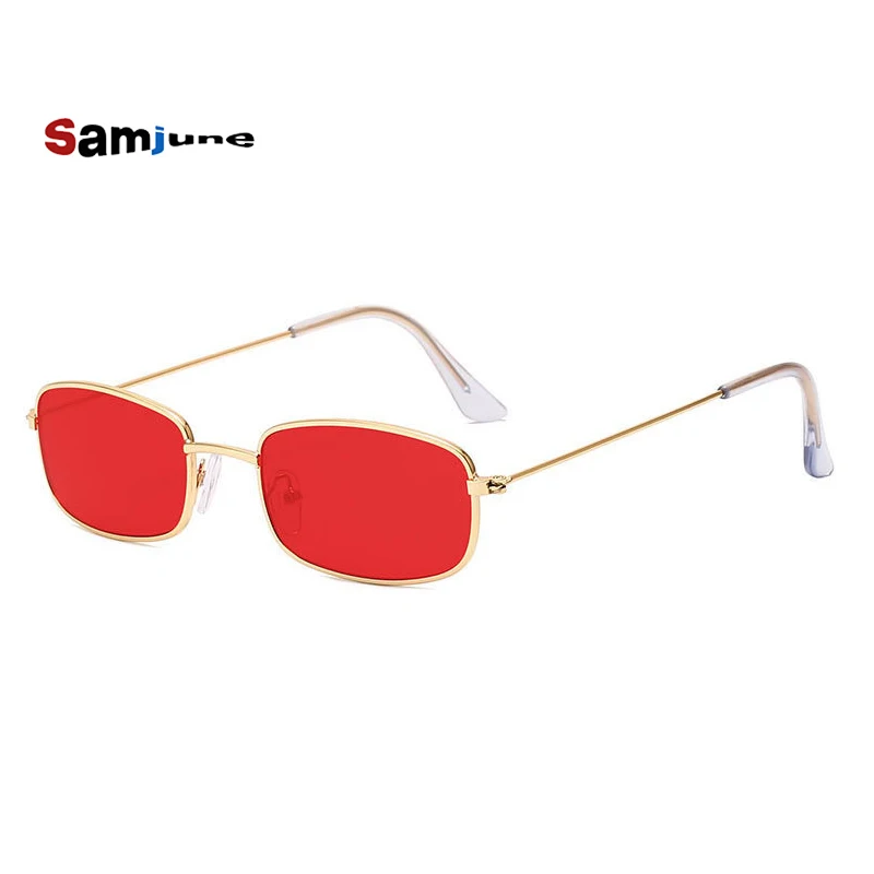 Samjune Trend маленькие прямоугольные солнцезащитные очки роскошные брендовые