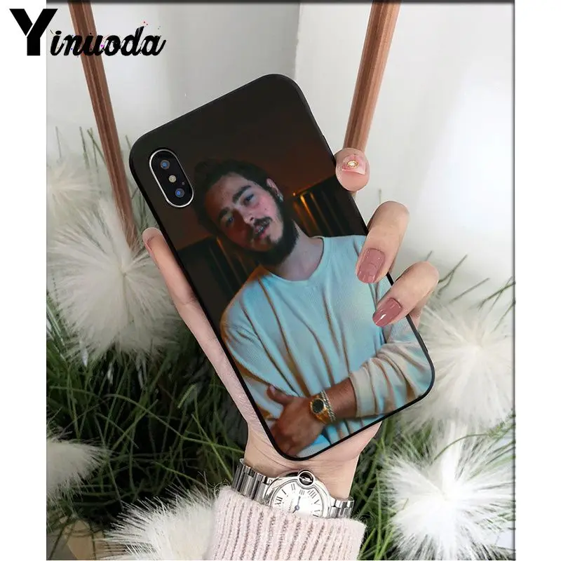 Yinuoda post malone DIY печать рисунок чехол для телефона чехол для iPhone 6S 6plus 7plus 8 8Plus X Xs MAX 5 5S XR