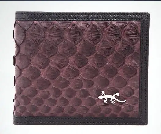 Двухскладные Кошельки и кошелек из 100% натуральной кожи питона для мужчин/женщин +