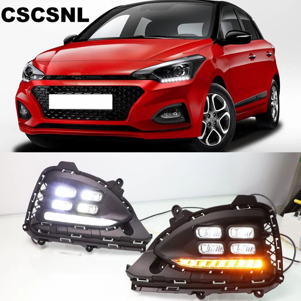 CSCSNL Светодиодный дневной светильник для Hyundai I20 2018 2019 течет поворотов Функция