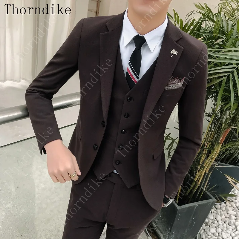 Мужские смокинги с отложным воротником Thorndike темно синие мужские костюмы для