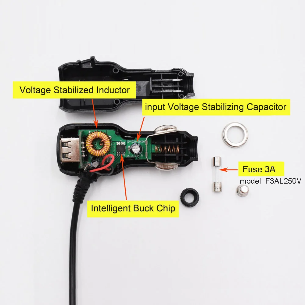 XCGaoon 3,5 м 5 в а мини USB Автомобильное зарядное устройство с 2 usb-портами для автомобиля dvr камера gps видео рекордер мобильный, вход DC 8 V-36 V