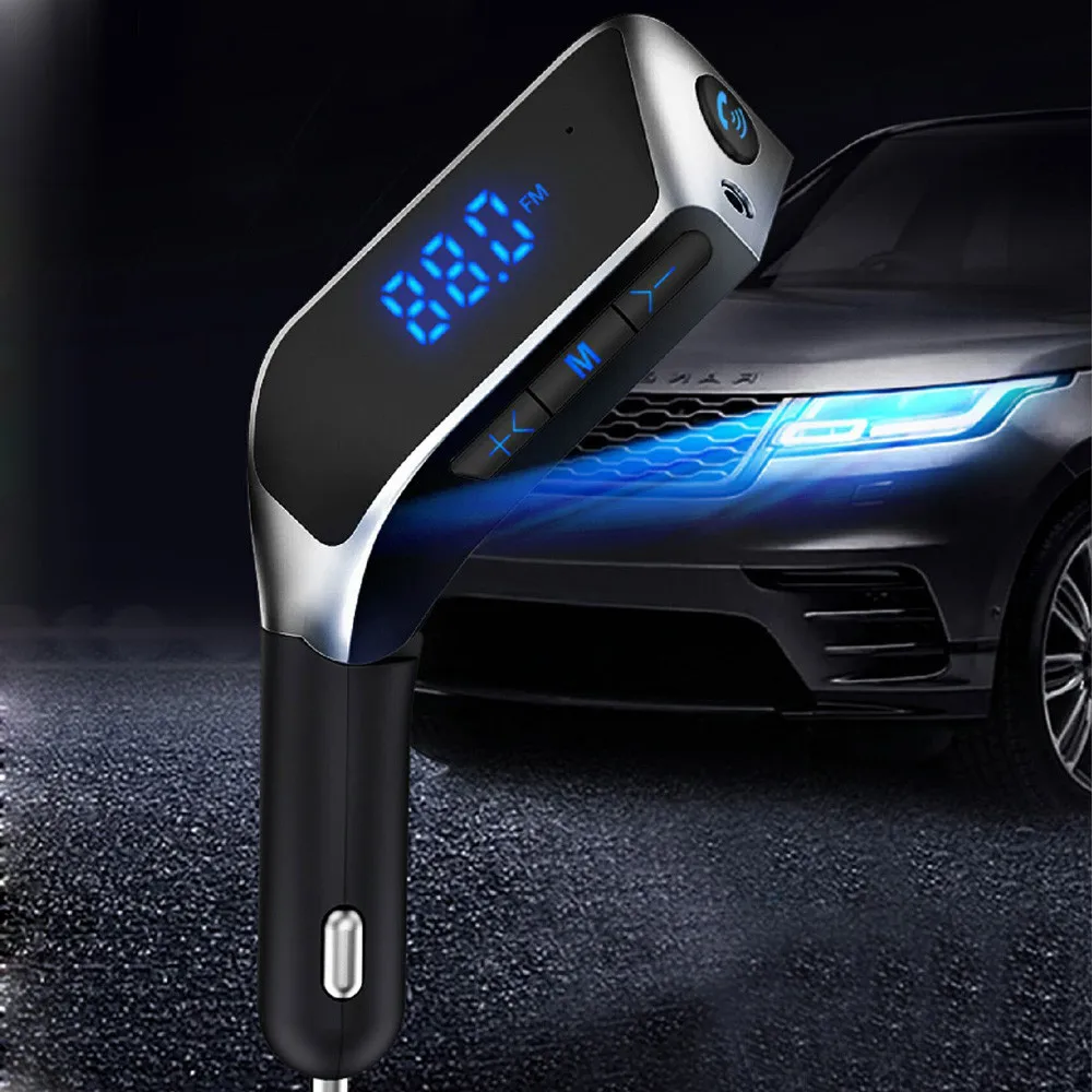 Беспроводной Bluetooth fm-передатчик модулятор громкой связи автомобильный комплект радио адаптер USB зарядное устройство MP3 музыкальный плеер для iPhone Android
