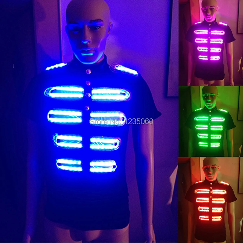 Бесплатная доставка Цветные Led светильник робот костюм Мода со светящимися