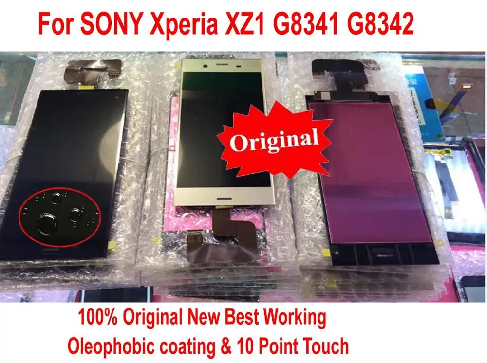 

100% Оригинальный Новый сенсорный ЖК-дисплей IPS, 10 сенсорных экранов, дигитайзер в сборе для SONY Xperia XZ1 G8341 G8342, 5,2 дюйма