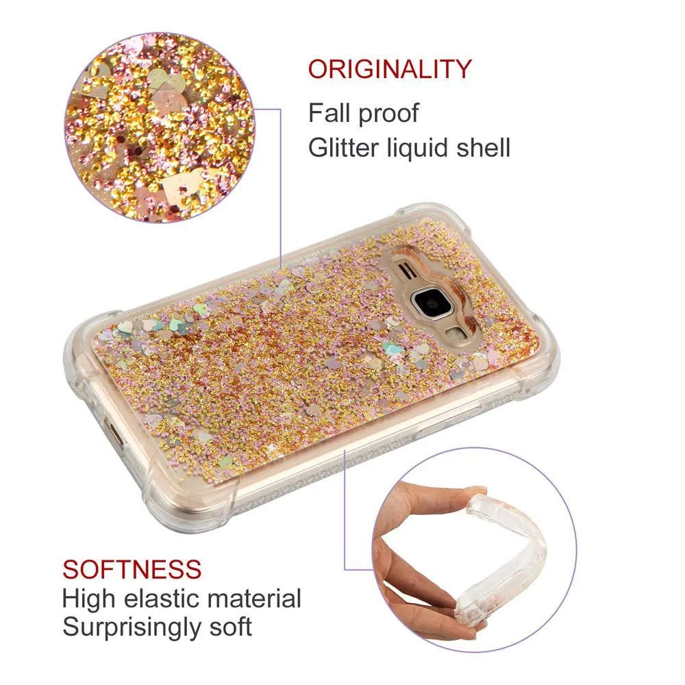 Динамические Liquid чехол для Coque samsung Galaxy J1 2016 случае силиконовые накладки ТПУ Soft