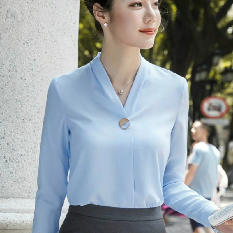 Blue Shirt Костюм женский брючный костюм женский костюмы женские женский костюм официальный для женщин костюм Для женщин Бизнес работы брючный костюм женский комплект из 2 частей с блейзером комплект детской одежды осень-зима - Цвет: Blue Shirt