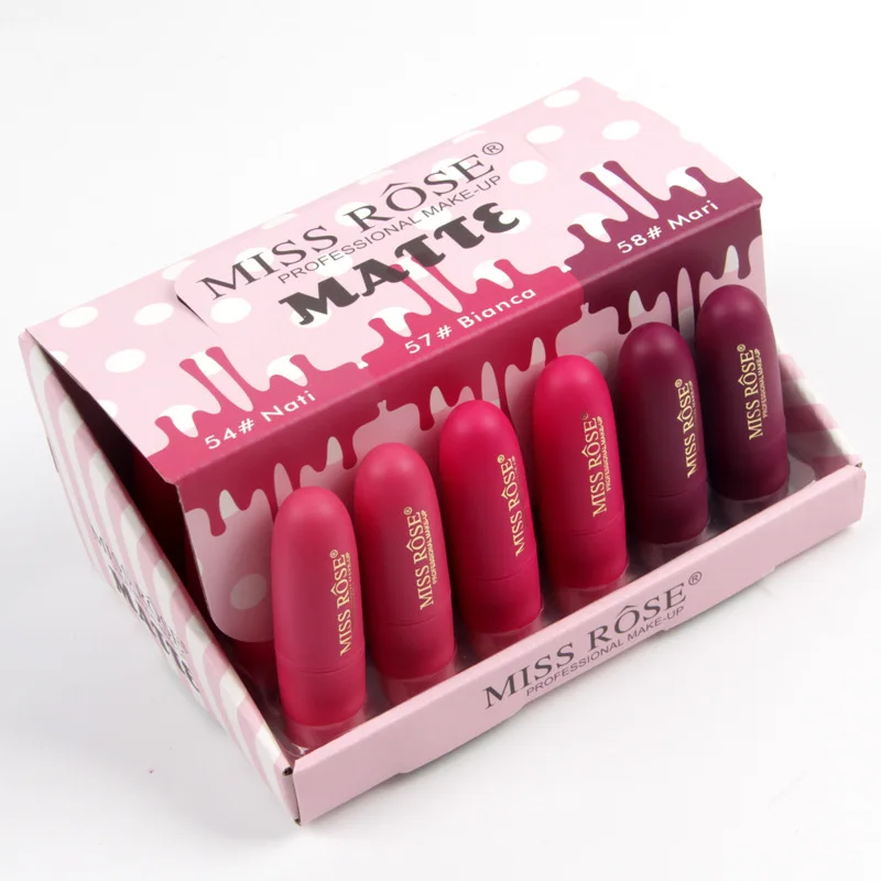 MISS ROSE новый хит продаж 24 шт. в одном наборе губная помада матовые пули прочный