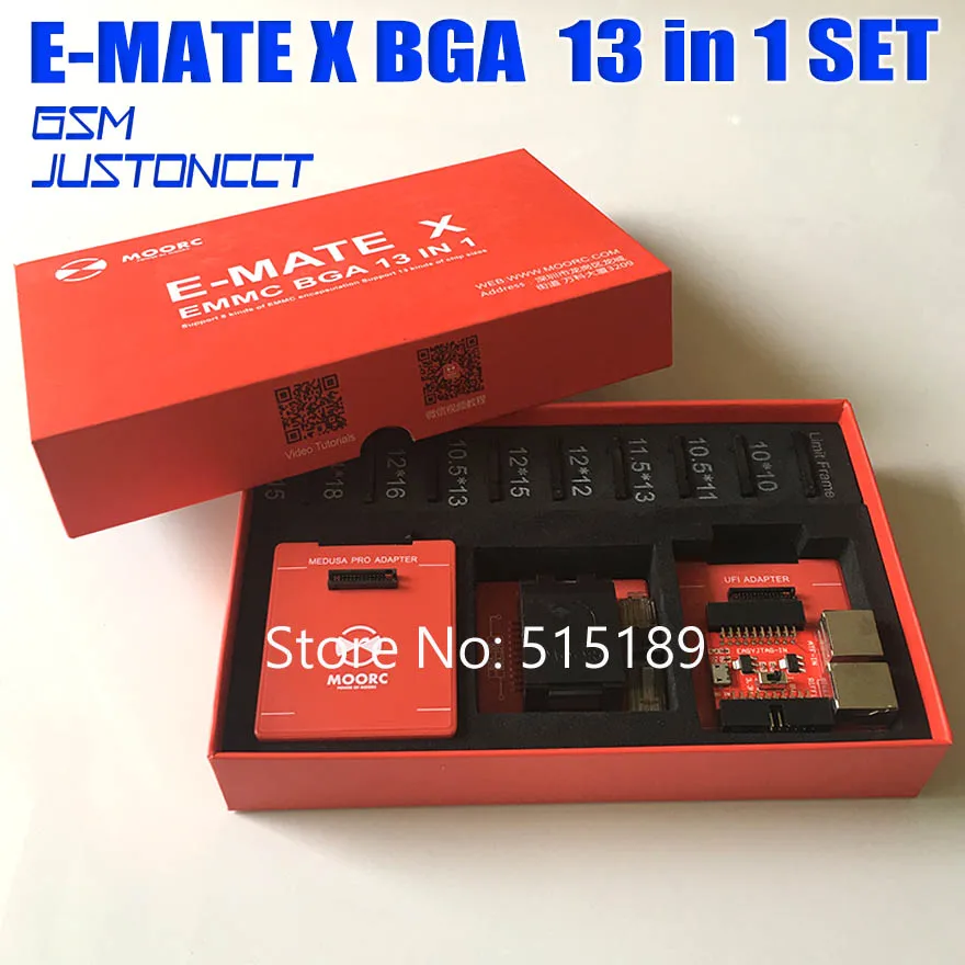 MOORC Emmc коробка E-MATE X E MATE PRO box памяти на носителе EMMC BGA 13 в 1 поддержка 100 136 168 153 169 162 186 221 529 254
