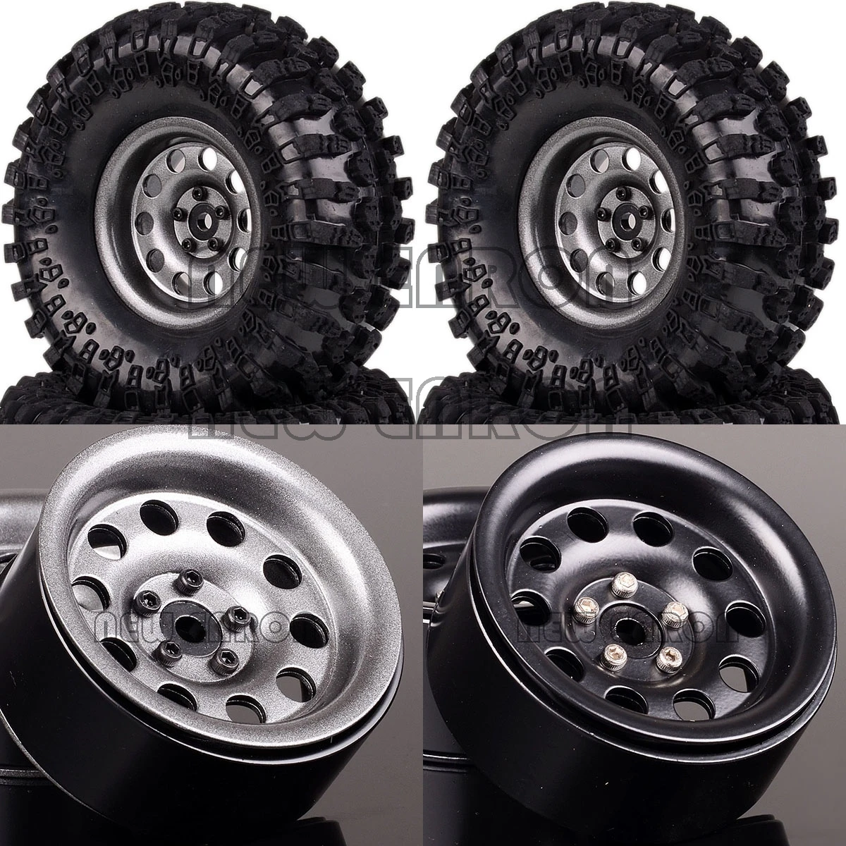 Новые металлические колеса ENRON 4P 2 &quotBeadlock ступицы и шины 125 мм для RC 1/10 Rock Crawler Car Axial