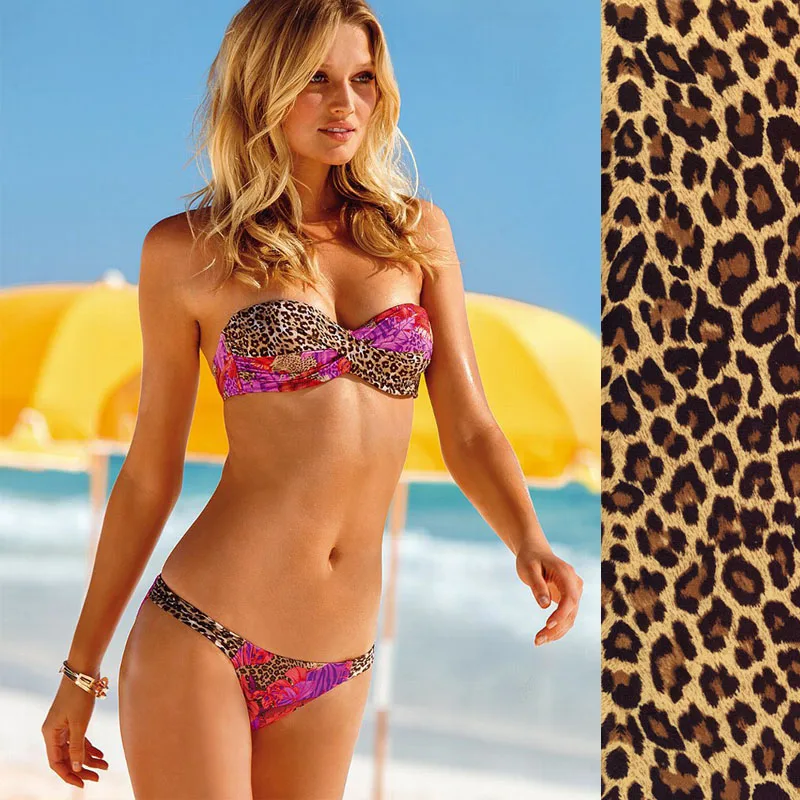 2018 горячие для женщин из двух частей купальник леопардовые бикини Твист сумка